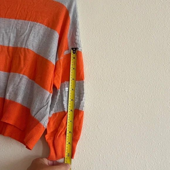 Autumn Cashmere Orange Silver Sequins V-Neck Sweater Kids Size 8 T / 7T - Picture 7 of 9